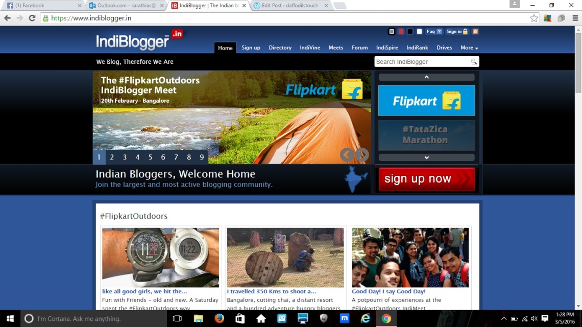 Indiblogger Front Page